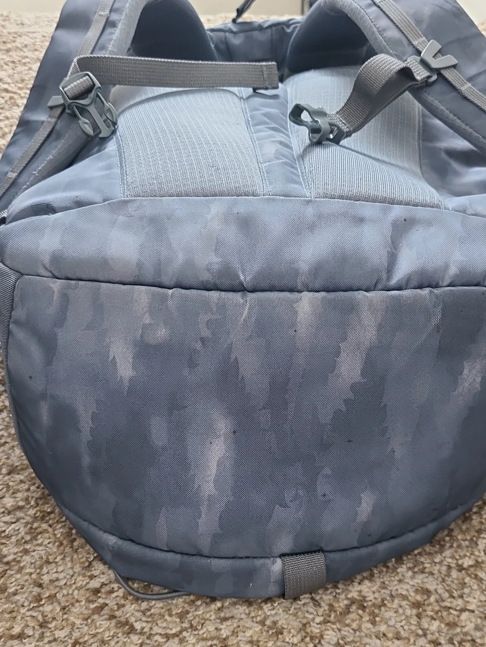 Patagonia Light Blue Camouflage Men's Backpack with Bungee Front